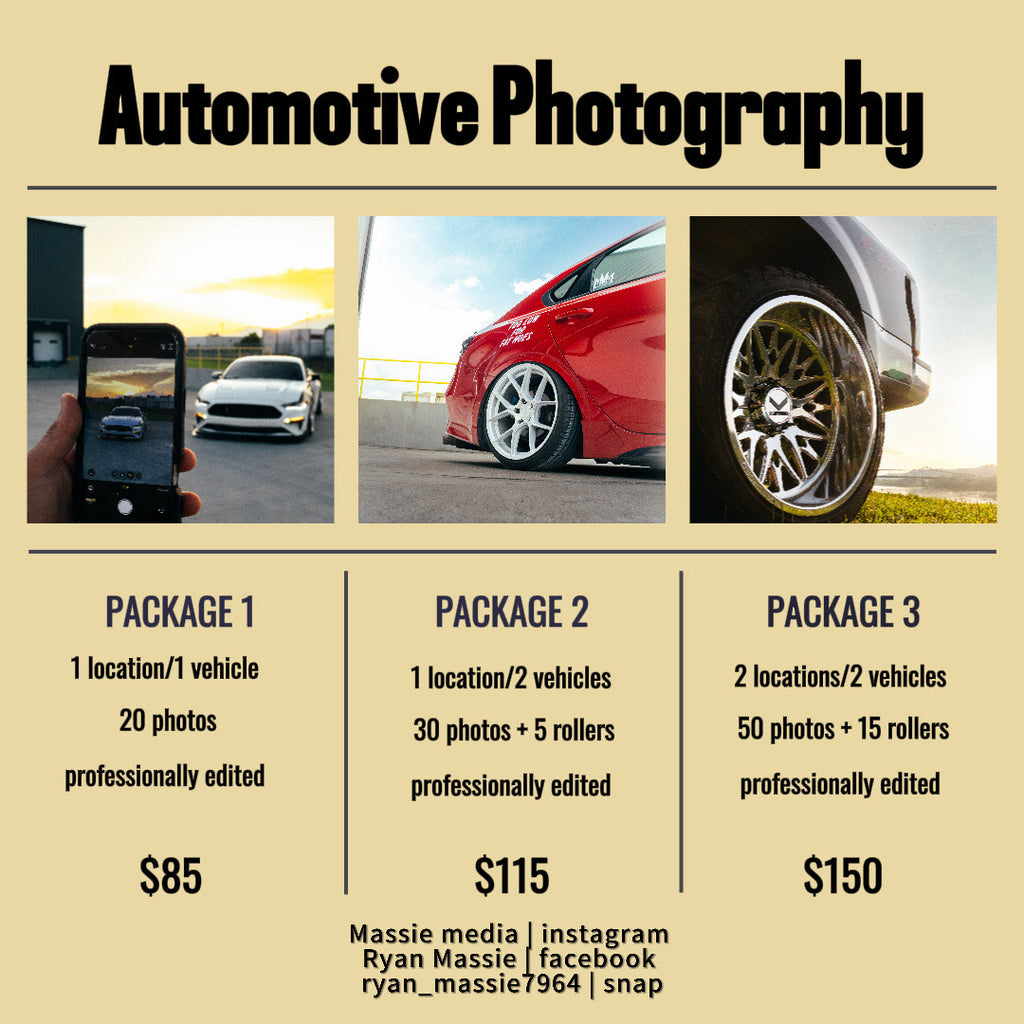 Automotive Photography packages