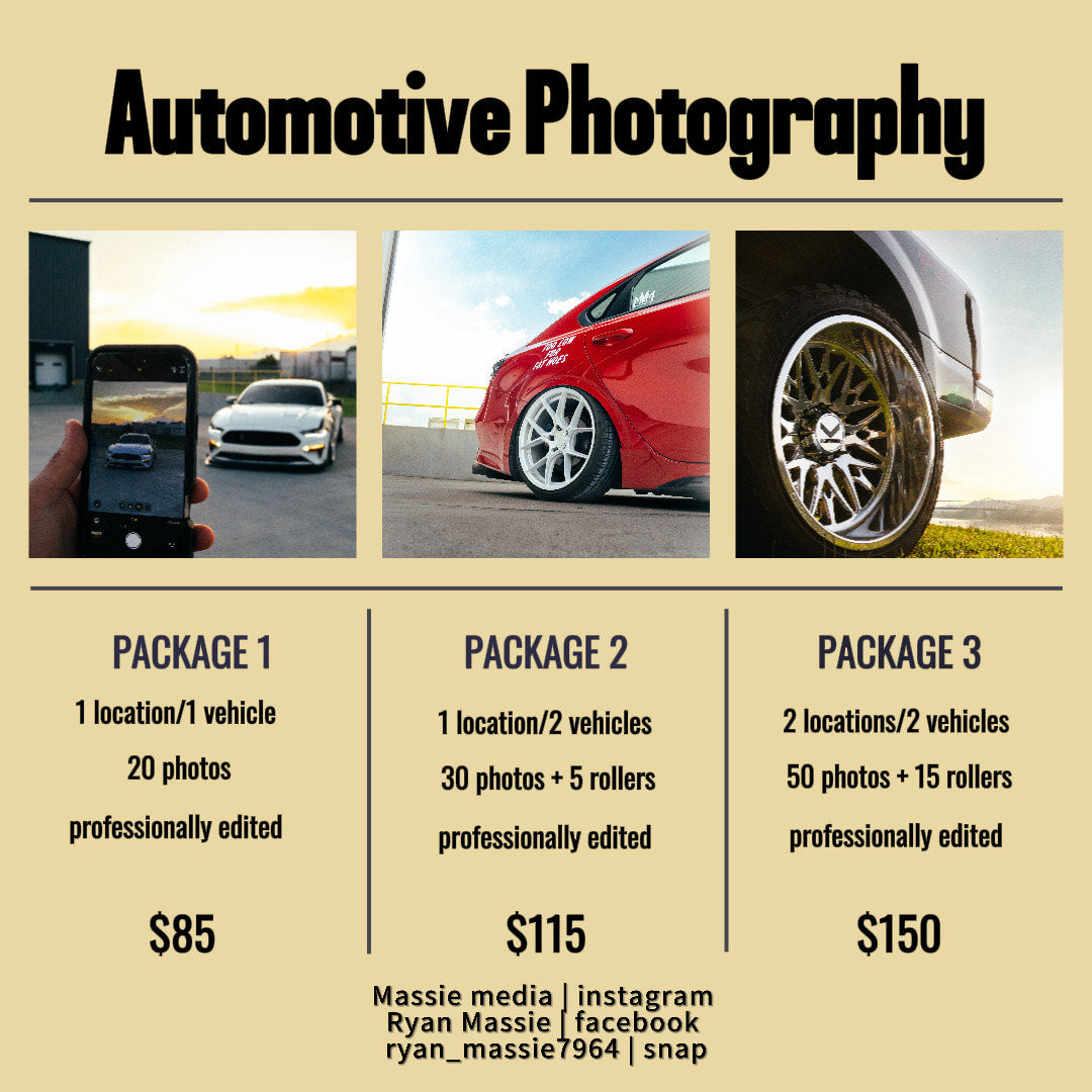 Automotive Photography packages